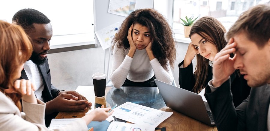 business people work woman man briefing